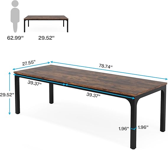 Tribesigns 78.7 Inches Extra Long Computer Desk 2 Person Desk, Double Long Desk, Workstaion for Home Office