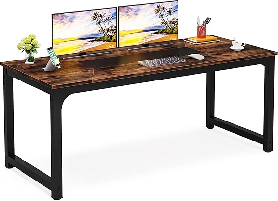 LITTLE TREE 70.9 Inch X Large Executive Computer Desk Home Office Workstation