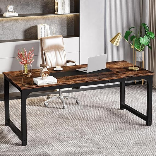 LITTLE TREE 70.9 Inch X Large Executive Computer Desk Home Office Workstation